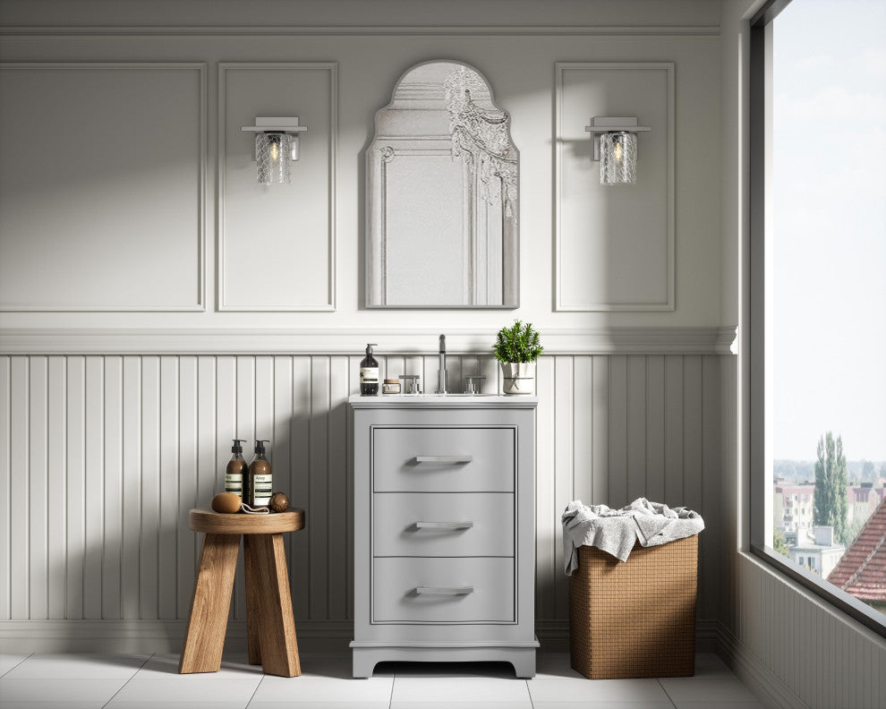 Home Living Knox 24" Single Bathroom Vanity, Grey