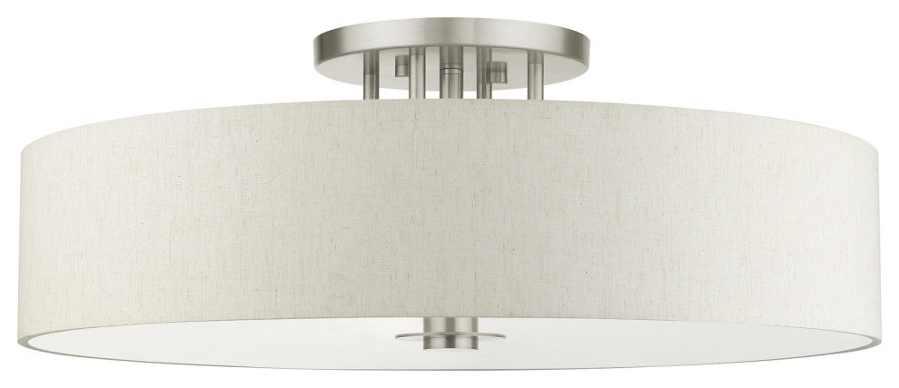 Brushed Nickel Timeless, Transitional, Versatile, Semi Flush