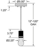Port Nine Bare Martini LED Pendant, Replaceable LED, Matte Black
