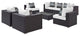 Espresso White Convene 8-Piece Outdoor Patio Sectional Set
