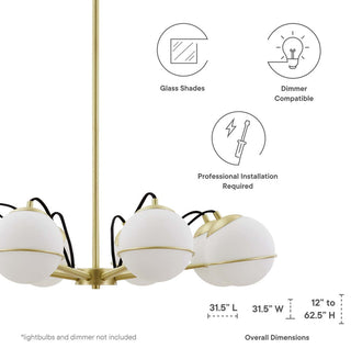 Hanna 8-Light Chandelier Opal Gold -5307