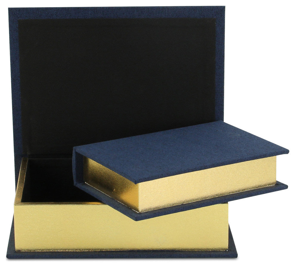 Canter Isle Navy Blue Linen Book Box Set