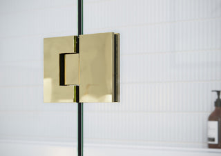 Glass Warehouse 78"x101" Frameless 3 Panel Inline Shower Door, Polished Brass