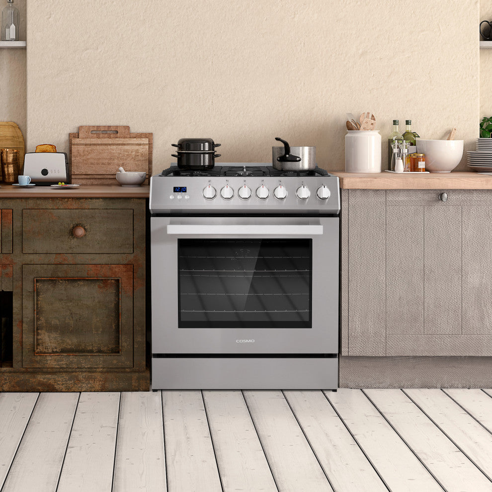 Cosmo COS-305AGC 30" 5.0 cu. ft. Single Oven Gas Range With 5 Burner Cooktop