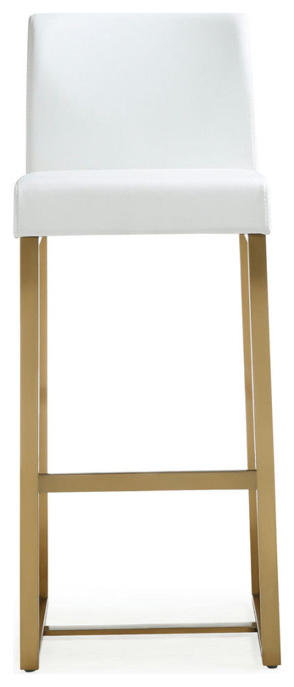TOV Furniture Denmark White Gold Steel Barstool (Set of 2)