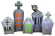 Halloween Inflatable Tombstones Pathway With Grim Reaper, 7'