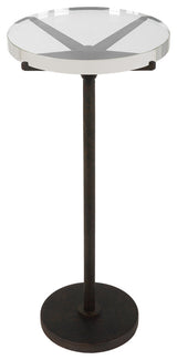 Uttermost 22915 Forge 12"W Crystal Top and Metal Accent Table - Black