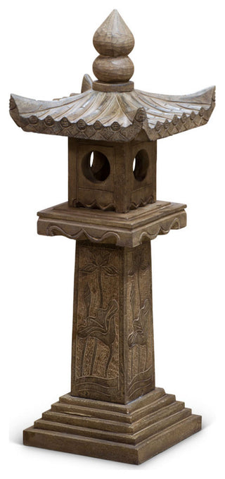 Hand Carved Stone Pagoda Chinese Lantern