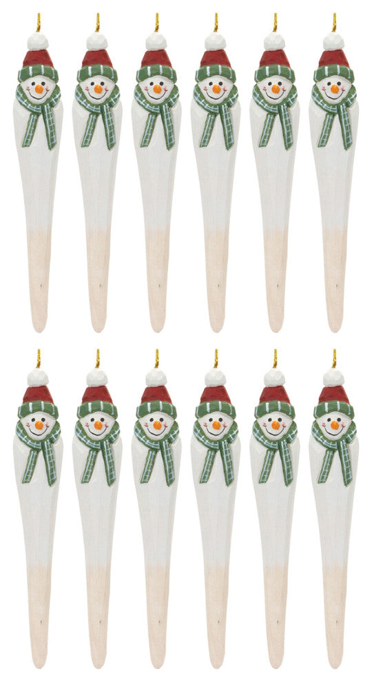 Snowman Drop Ornament, Set of 12