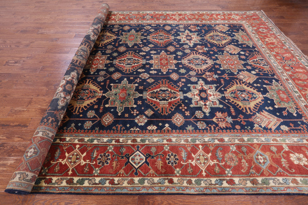 9' 9" X 13' 11" Heriz Serapi Hand-Knotted Wool Rug - Q15994