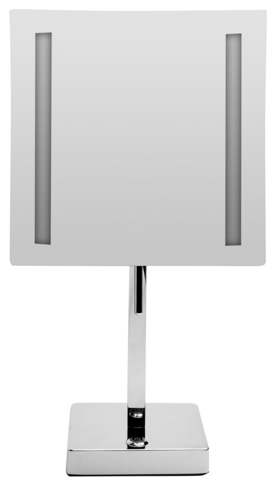 ALFI brand ABM8FLED-PC Polished Chrome Tabletop Square 8" Mirror with Light
