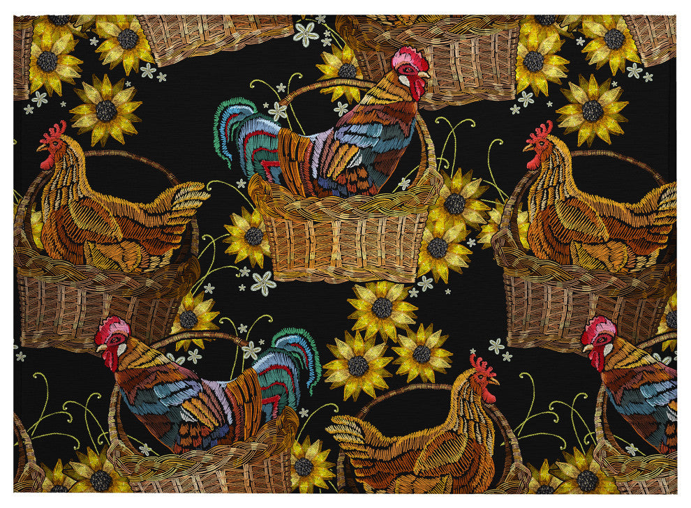 Indoor/Outdoor Kendall KE2 Black Machine Washable 1'8" x 2'6" Rug