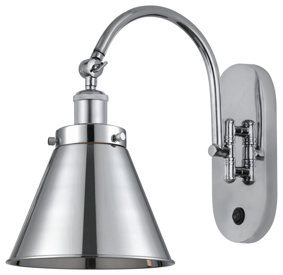 Innovations 918-1W-PC-M13-Piece1 Light 8" Sconce, Polished Chrome