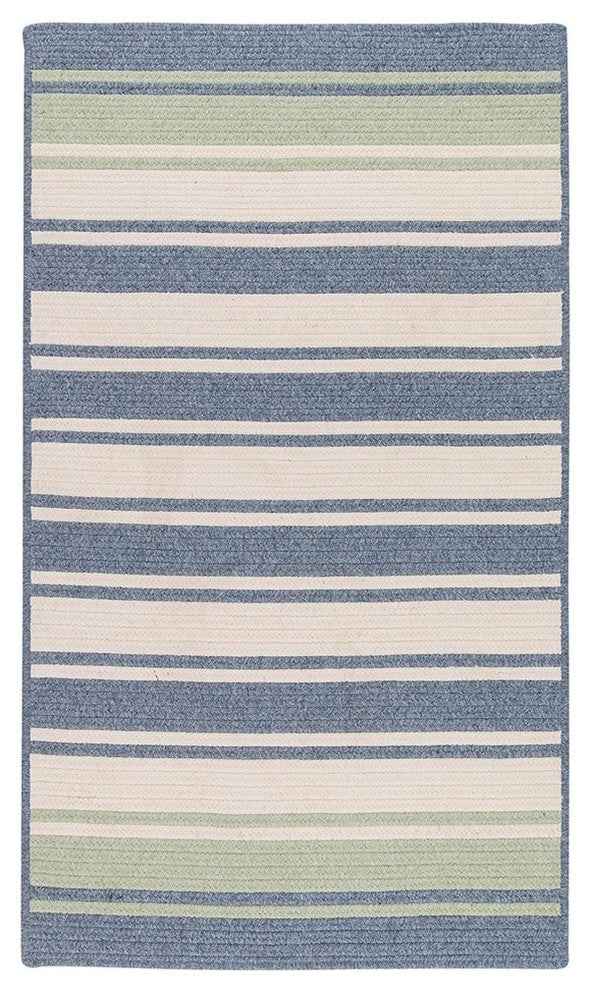 Frazada Stripe FZ49 Light Blue/Mint Stripes Area Rug, Rectangular 3'x5'