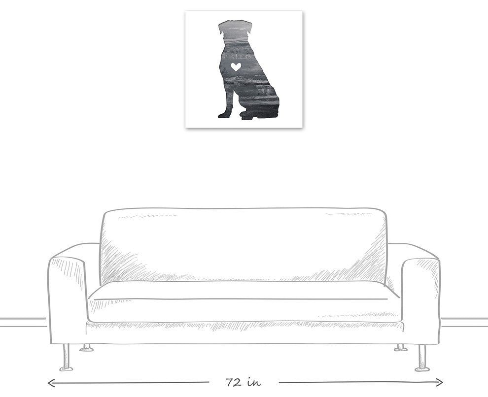 Designs Direct Creative Group Ink Silhouette Rottweiler 24x24 Canvas Wall Art
