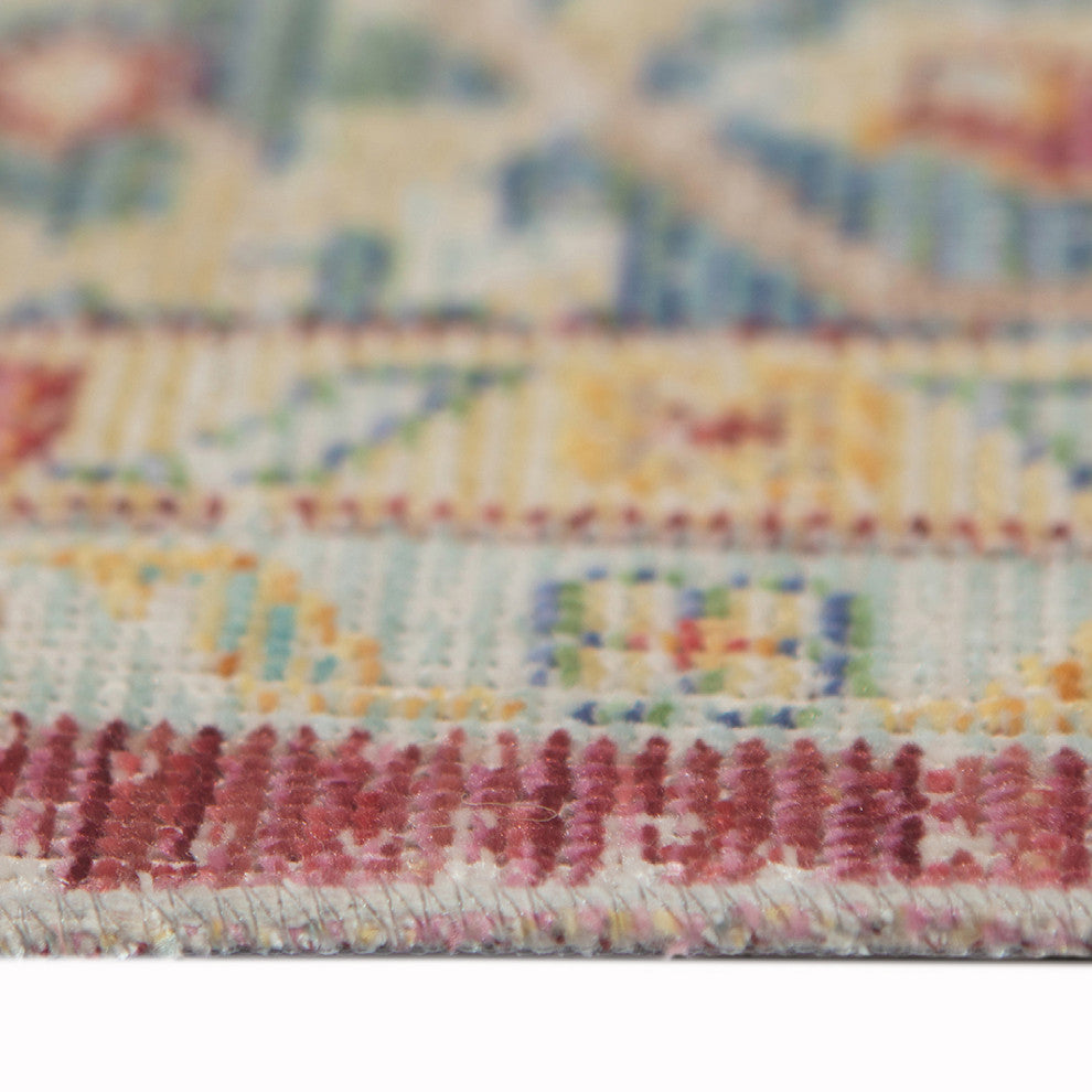 Ceniscia Haven Vintage Polyester Area Rug, Red, 2'6"x8'