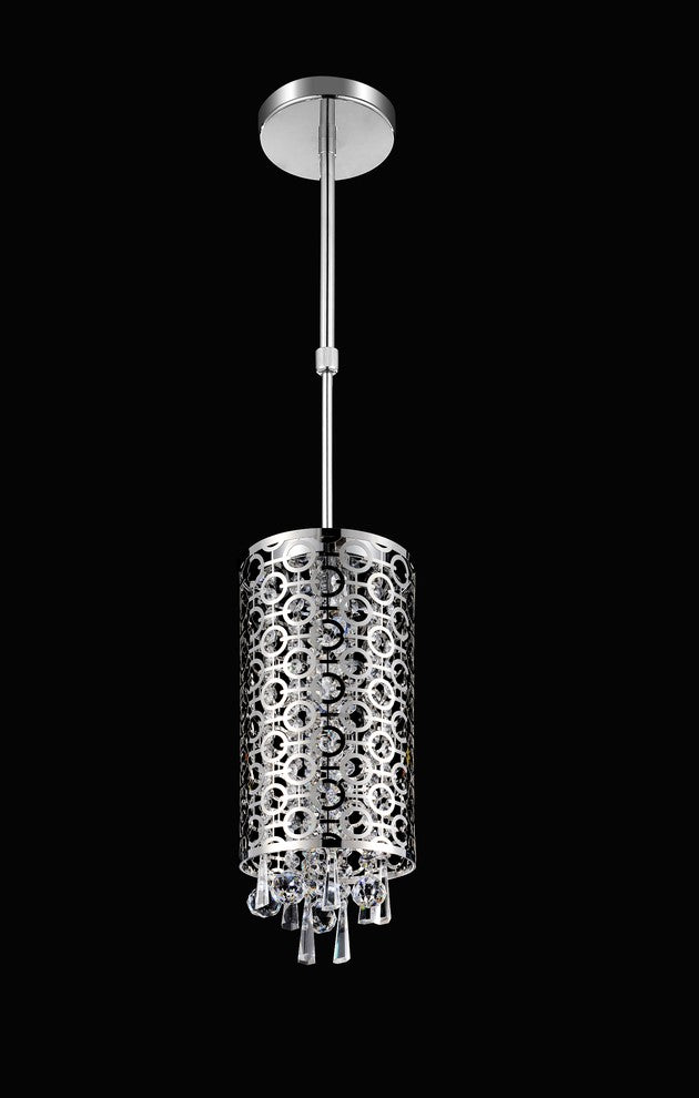 Galant 2 Light Drum Shade Mini Pendant With Chrome Finish