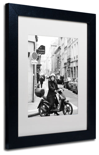'Lady in Paris' Matted Framed Canvas Art by Preston