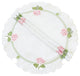 Summer Rose Embroidered Cutwork Spring Doilies, 12" Round, Set of 4