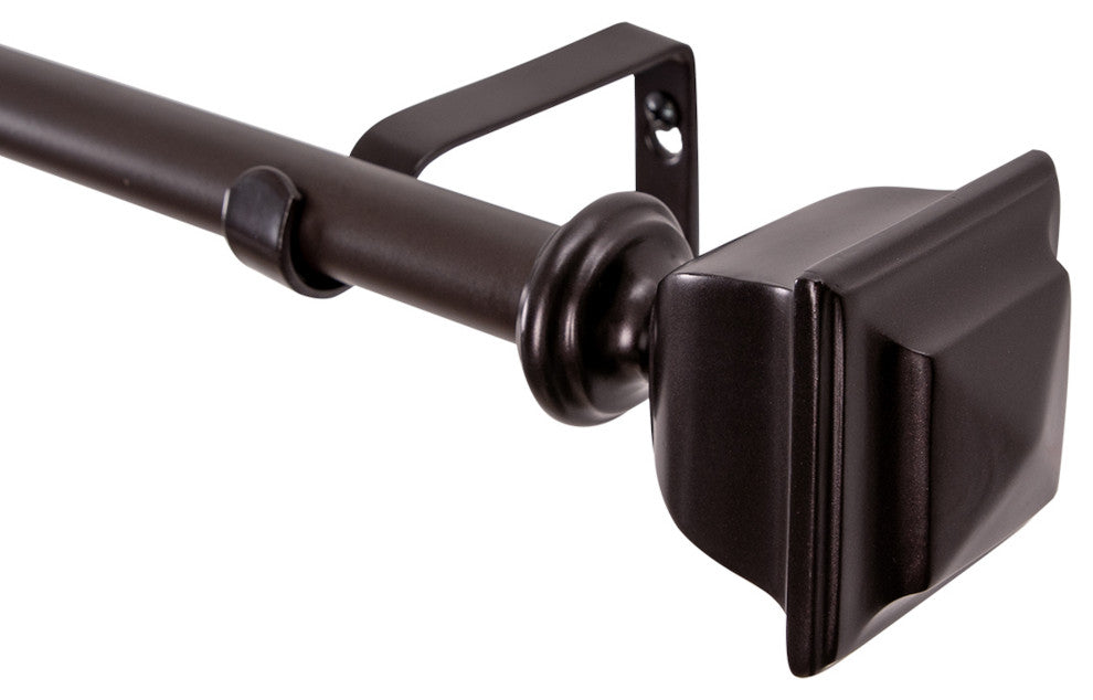 UTOPIA ALLEY 3/4" Single Adjustable Curtain rods for Windows, Oil Rubbed Bronze, 86"-120"