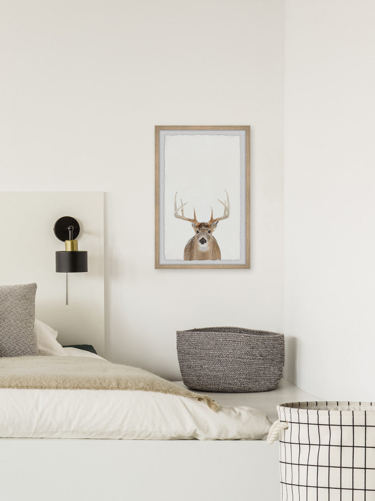 "Winter Deer" Framed Painting Print, 20x30