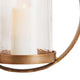 Elegant Gold Ring Wall  Pillar Candle Holder Sconce Glass Hurricane Round