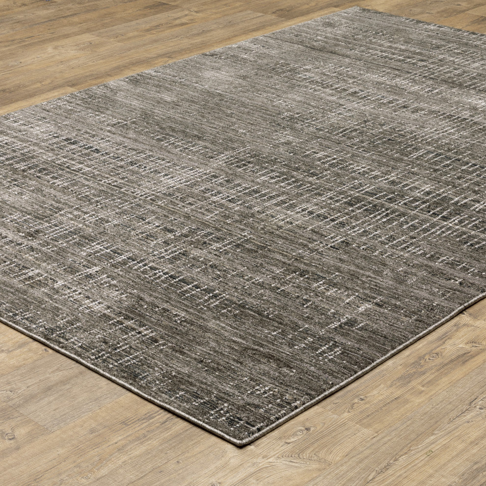 Noble Geometric Charcoal/ Grey Indoor Area Rug, Charcoal, 3'3"x5'