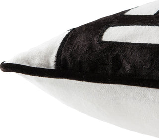 Jaipur Living Ordella White/Black Geometric Throw Pillow 22", Down Fill