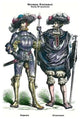 German Costumes: Captain and Lieutenant - Fine Art Giclee Print 24" x 36"