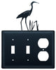Double Switch and Single Outlet Cover, Heron