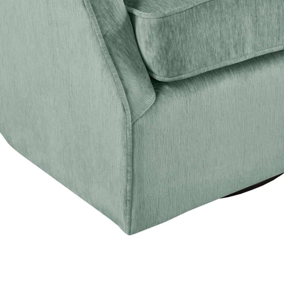 Madison Park Calvin Curved Wide Back Swivel Accent Chair, Light Green