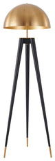 Black Frame With Gold Metal Shade and Hardware Floor Lamp