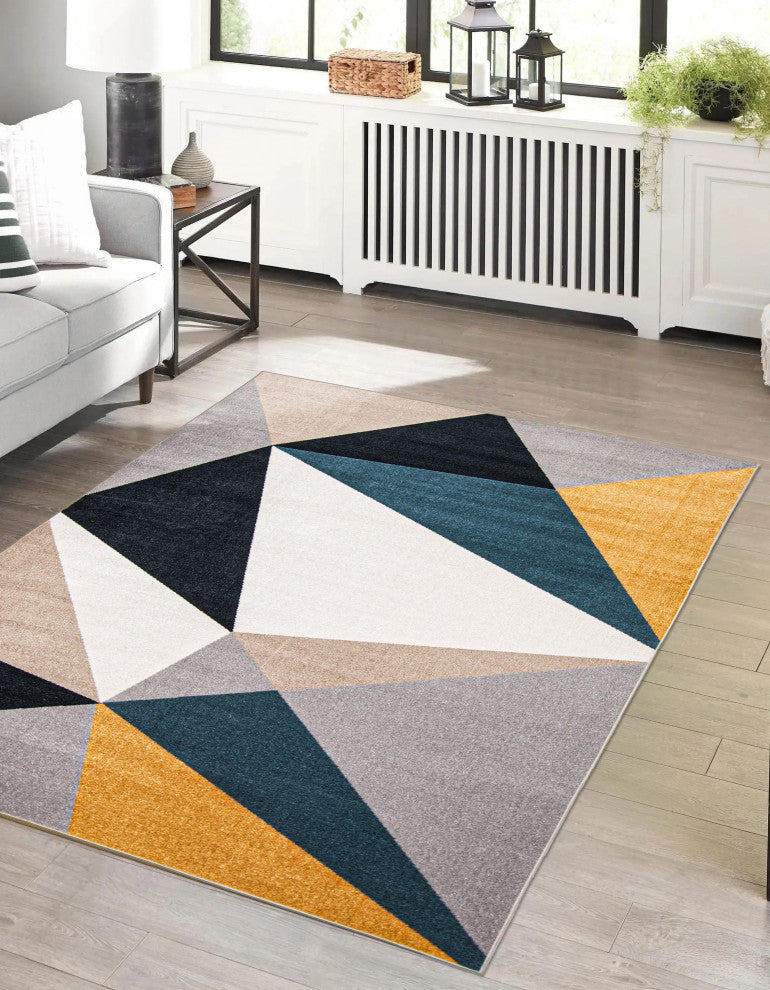Aqua Gemma Area Rug, Multi Color, 6'x9'