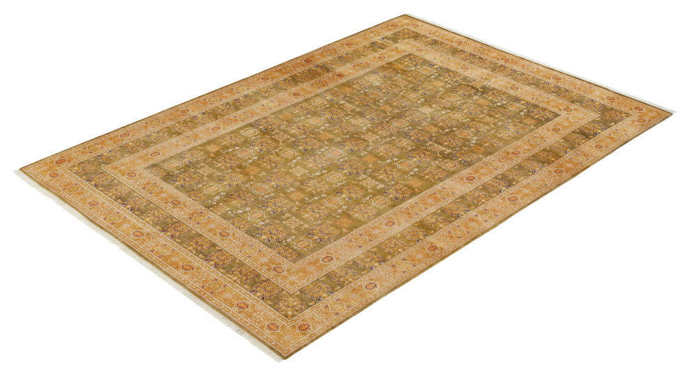 Remi, One-of-a-Kind Hand-Knotted Area Rug Green, 6'1"x9'1"