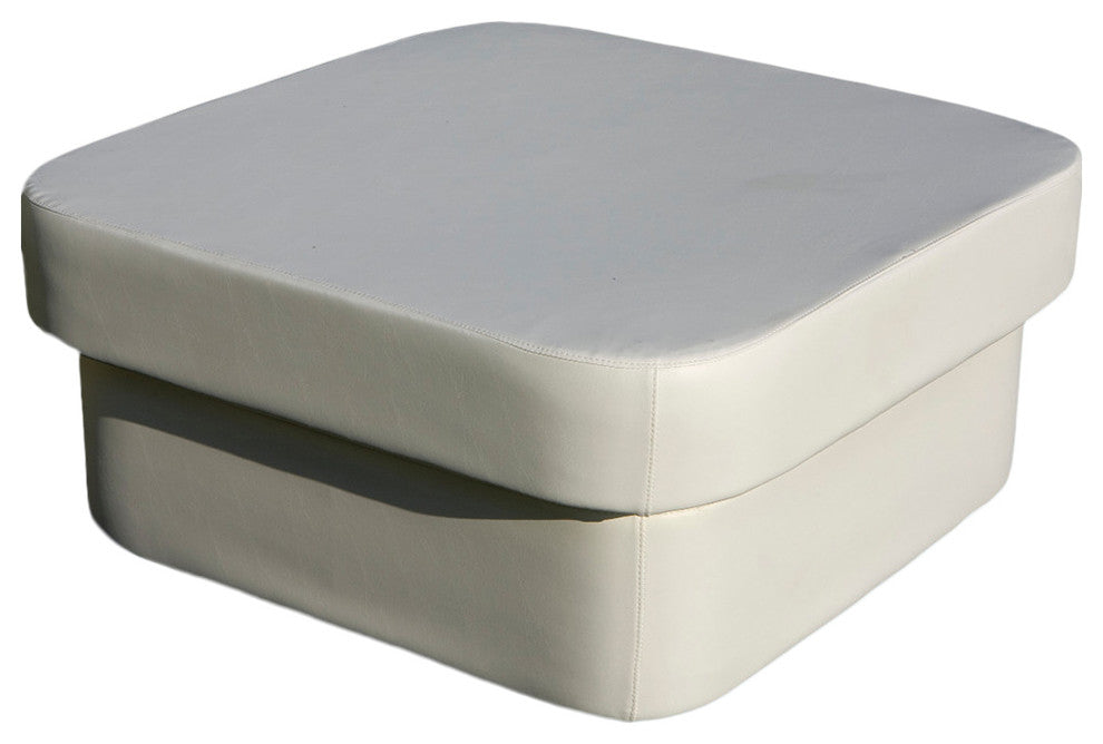 Stand Square Outdoor Ottoman, Cognac