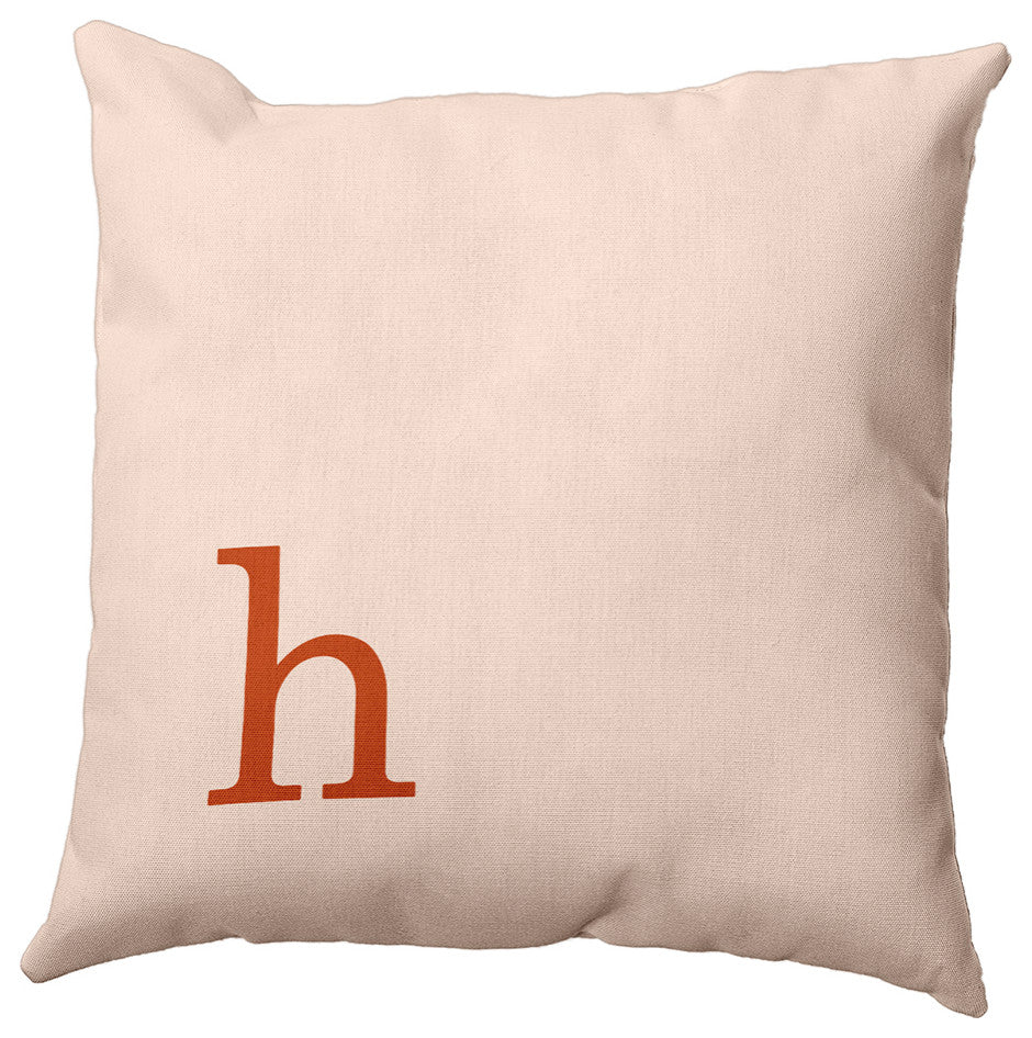 26"x26" Modern Monogram Decorative Throw Pillow, Sienna