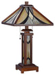 Gordon Mission 3-Light Double Lit Wooden Table Lamp 15"