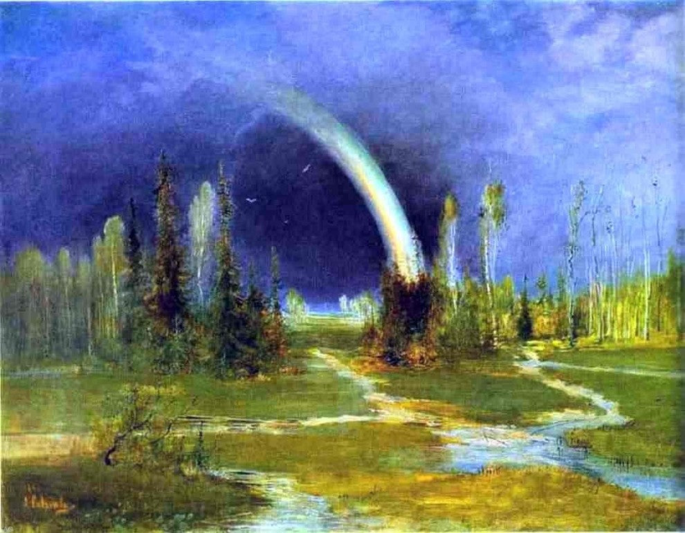 Alexei Kondratevich Savrasov Landscape With a Rainbow Gallery Wrapped Canvas