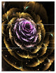 "Perfect Fractal Flower in Gold and Purple" Metal Wall Art, 3 Panels, 28"x36"