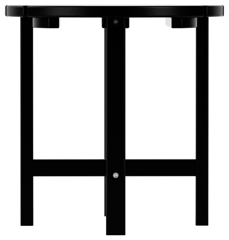 WestinTrends 3PC Outdoor Patio Poly Lumber Adirondack Chairs w/ Side Table Set, Black