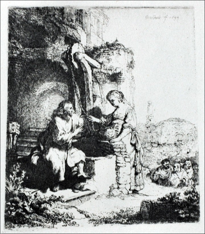 Rembrandt Van Rijn The Samaritan Woman--at the Ruins Gallery Wrapped Canvas