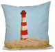 Sea Pines, Geometric Print Outdoor Pillow, Red, 20"x20"