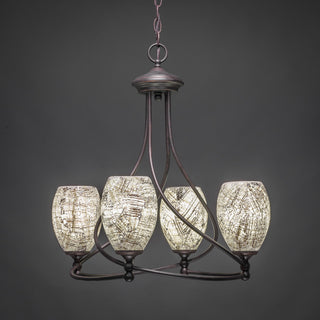 Capri 4-Light Chandelier, Dark Granite/Natural Fusion