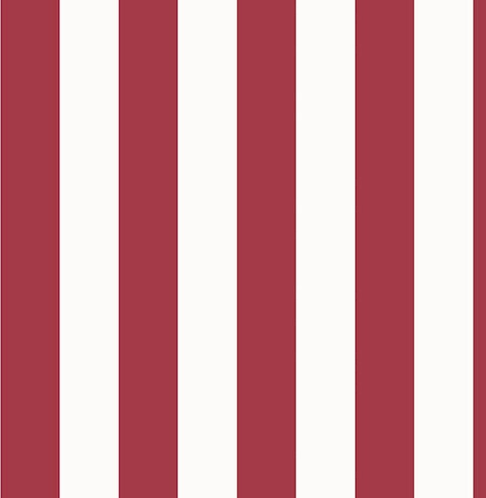 Stripes And Damasks, Classic Damask Stripes White, Red Wallpaper Roll