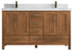 Malibu Teak 60 Double Sink Bathroom Vanity in Golden Teak 2" Calacatta Nuvo