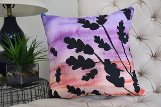 18" Flowing Leaves Multi Floral Print Decorative Throw Pillow