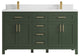 Cambridge 60 Double Bathroom Vanity in Pewter Green 1.5" White Quartz