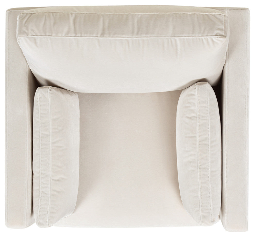 Knox 36" Modern Farmhouse Arm Chair, French Beige Performance Velvet