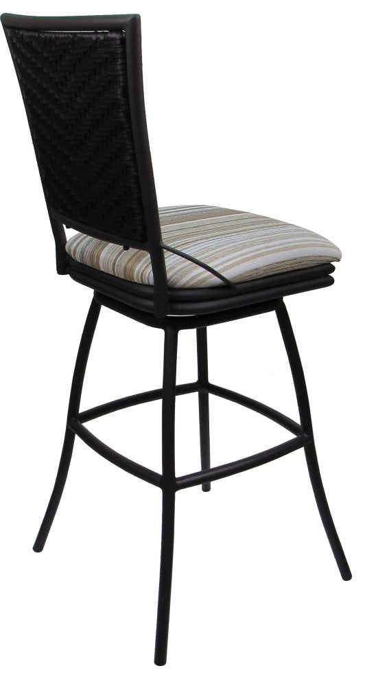 Outdoor Patio Swivel Counter Bar Stool Extra Tall without Arms - Erin, Driftwood Whitelinen - Gray, 30"
