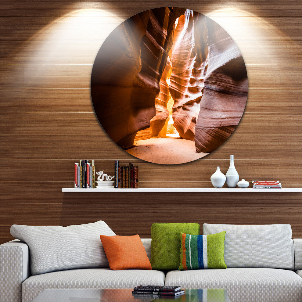Antelope Canyon In Sunshine, Landscape Photo Round Wall Art, 11"